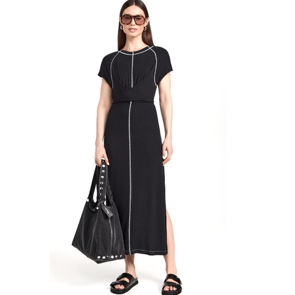 FREE PEOPLE Sunni Midi Dress Black Small ❤️NWT❤️ - Picture 1 of 9